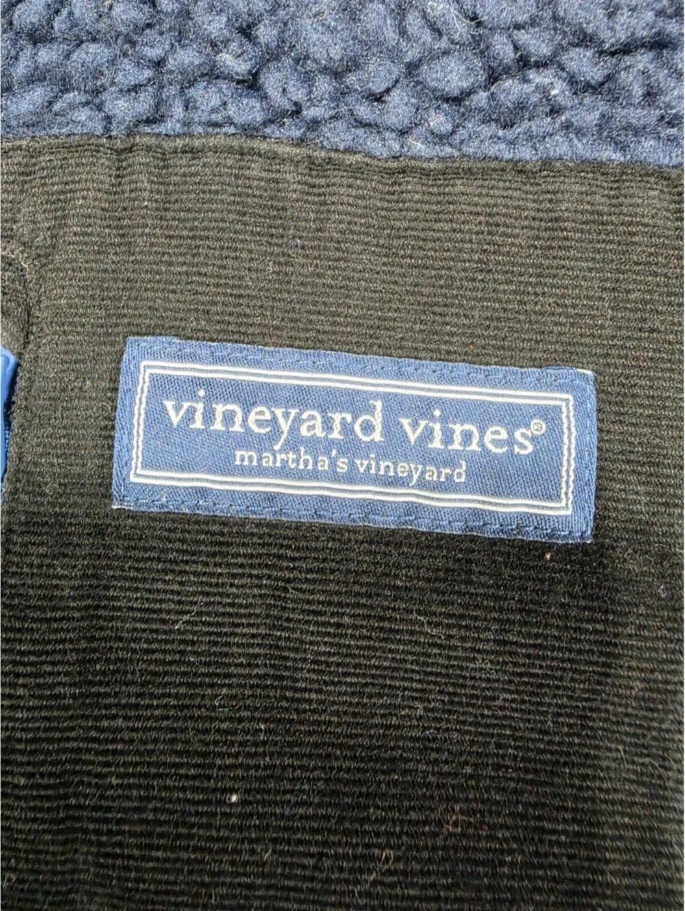 Vineyard Vines SuperShep Men's Vest Blue Full Zip Stand-Up Collar Pockets M